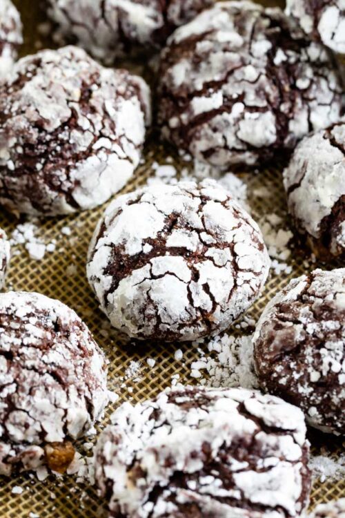 Classic Chocolate Crinkle Cookie Recipe - Crazy for Crust