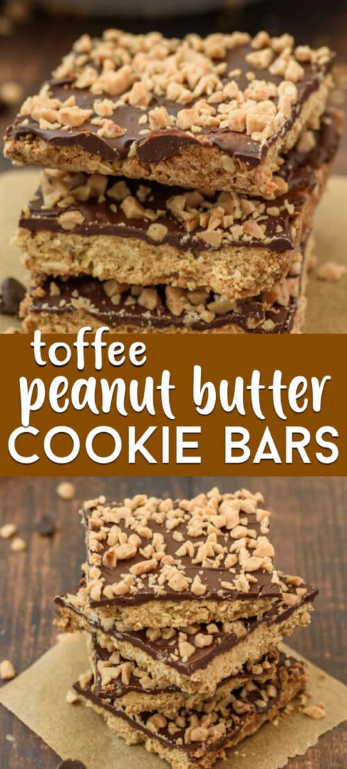 Peanut Butter Toffee Bars Recipe - Crazy for Crust