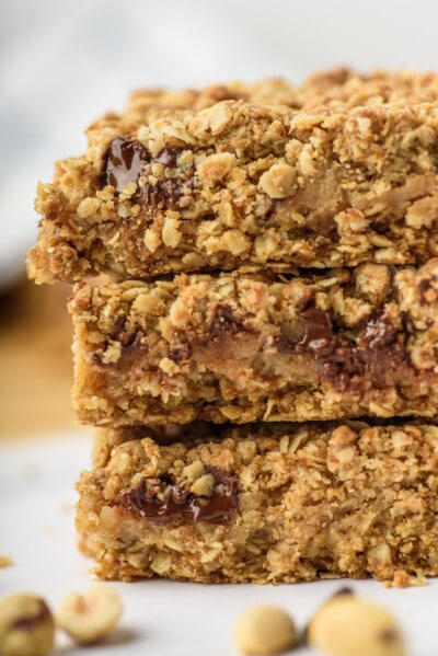 Chocolate Chip Peanut Butter Oatmeal Bars Crazy For Crust