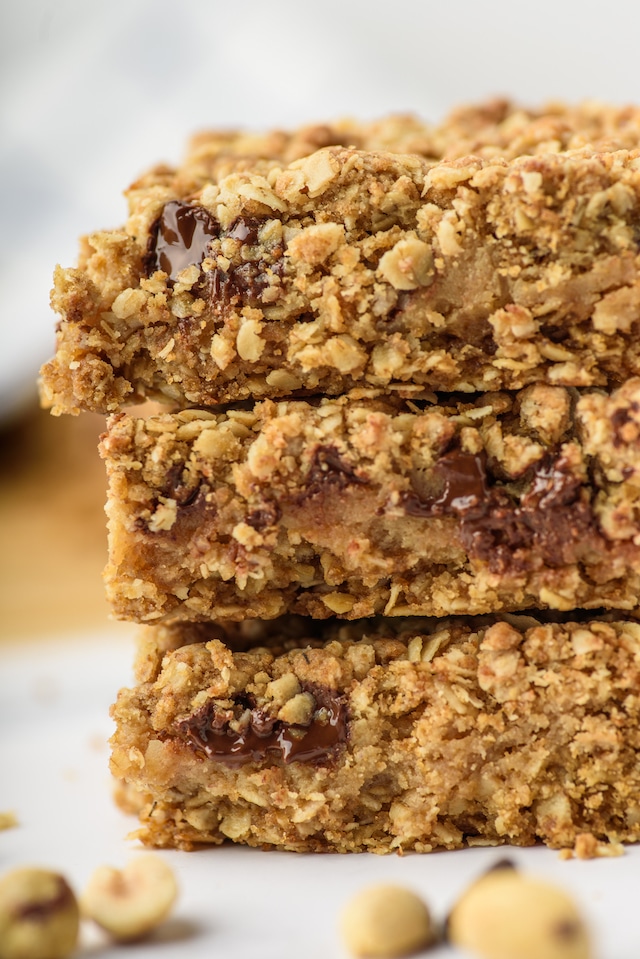 Chocolate Chip Peanut Butter Oatmeal Bars - Crazy for Crust
