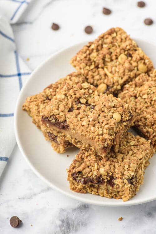 Chocolate Chip Peanut Butter Oatmeal Bars - Crazy for Crust