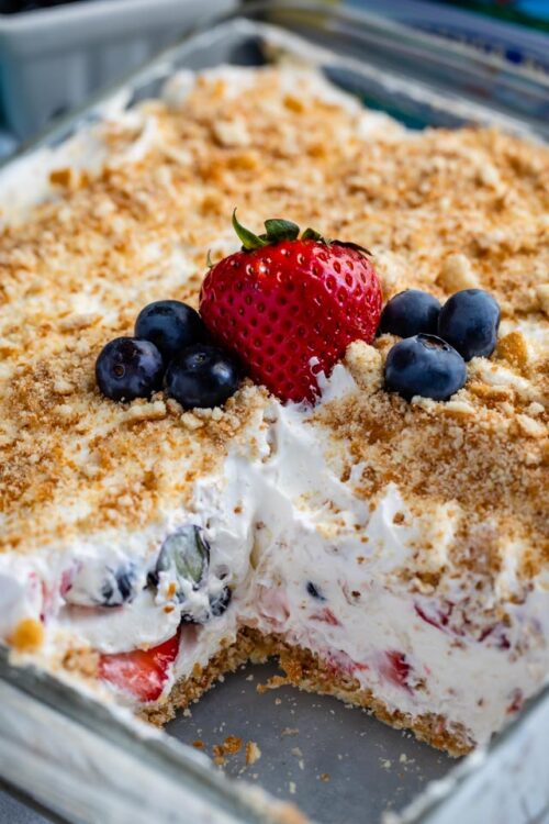 No Bake Berry Dessert Lush Recipe - Crazy For Crust