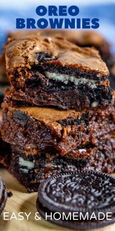 Easy Fudgy Oreo Brownies One Bowl Crazy For Crust