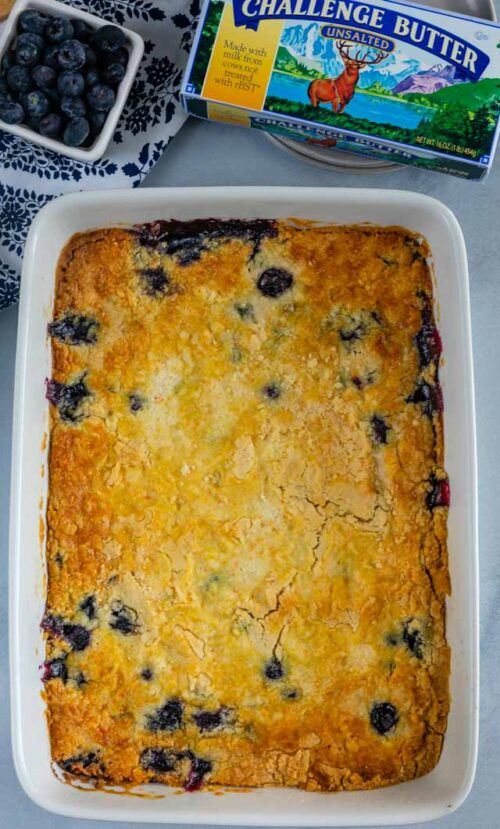 Easy Blueberry Cobbler Recipe (Dump Cake) - Crazy for Crust