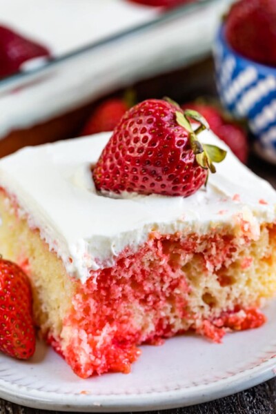 Strawberry Jello Poke Cake Recipe - Crazy for Crust