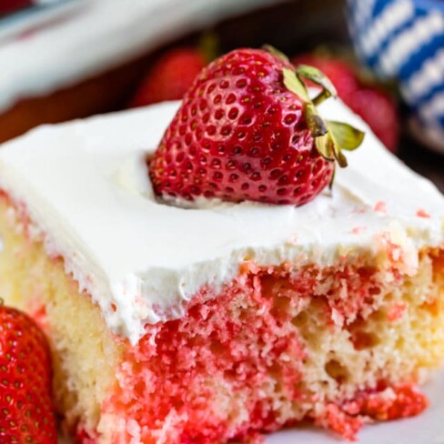 Strawberry Jello Poke Cake Recipe - Crazy for Crust