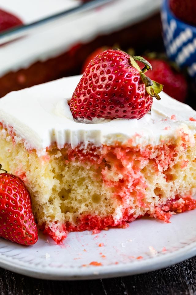 Strawberry Jello Poke Cake Recipe - Crazy for Crust