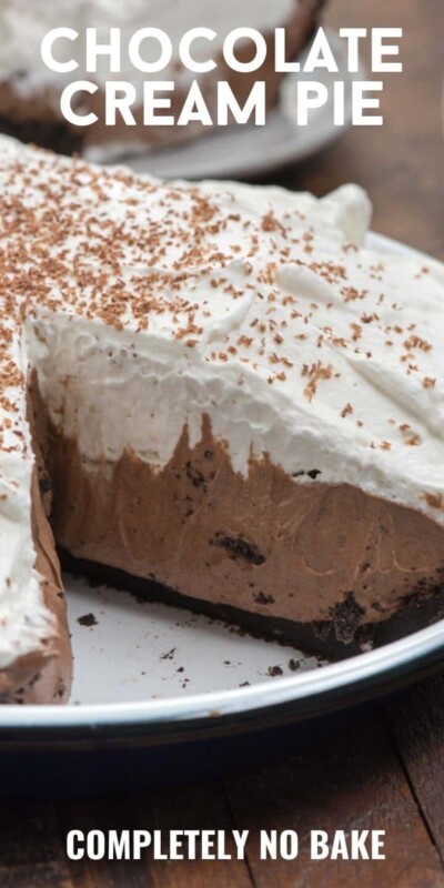 The BEST No Bake Chocolate Cream Pie - Crazy for Crust