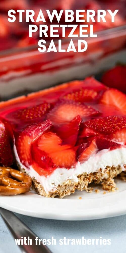 Strawberry Pretzel Salad Recipe with fresh berries - Crazy for Crust