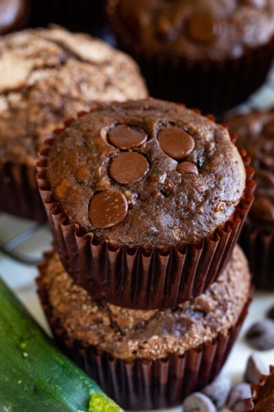 Chocolate Zucchini Muffins Recipe - Crazy for Crust