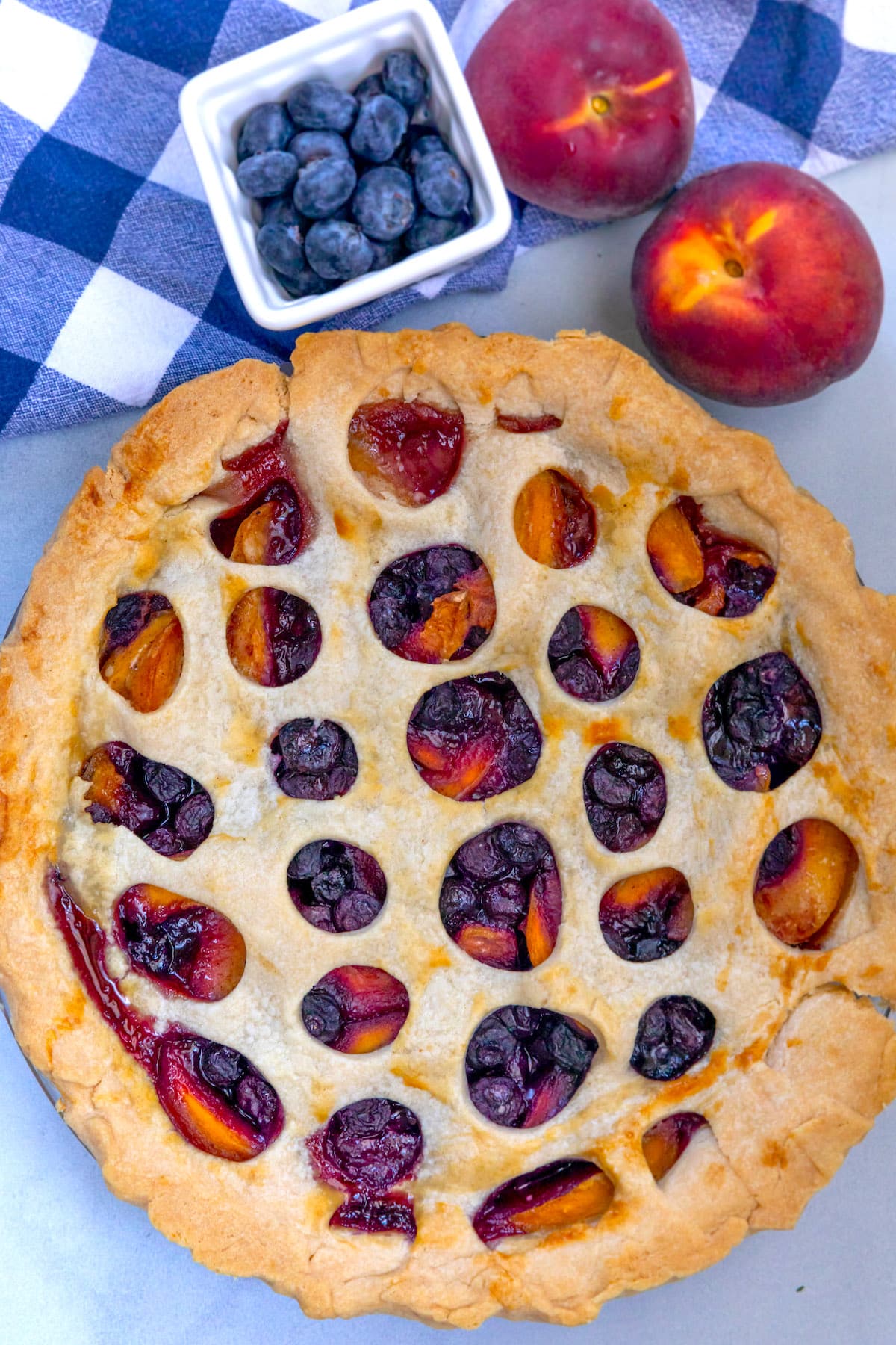Peach Blueberry Pie (Double Crust or Crumble) - Crazy for Crust