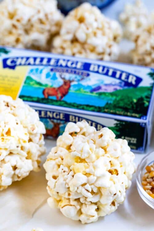 Easy Popcorn Balls Recipe (with Marshmallows) Crazy for Crust