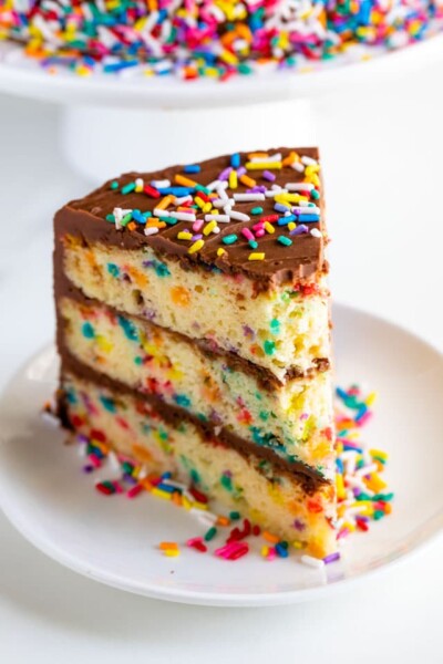 Classic Birthday Cake Recipe with sprinkles - Crazy for Crust