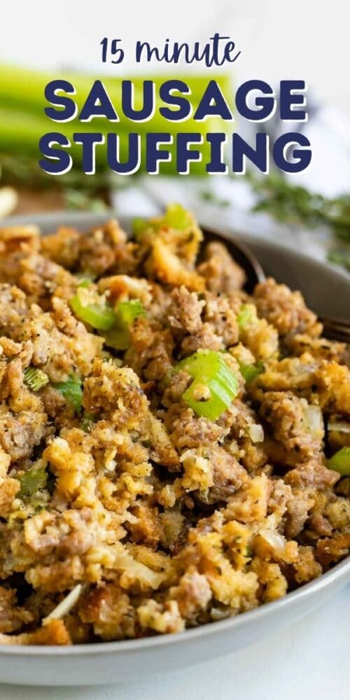 Easy Sausage Stuffing (15-minute Recipe) - Crazy for Crust