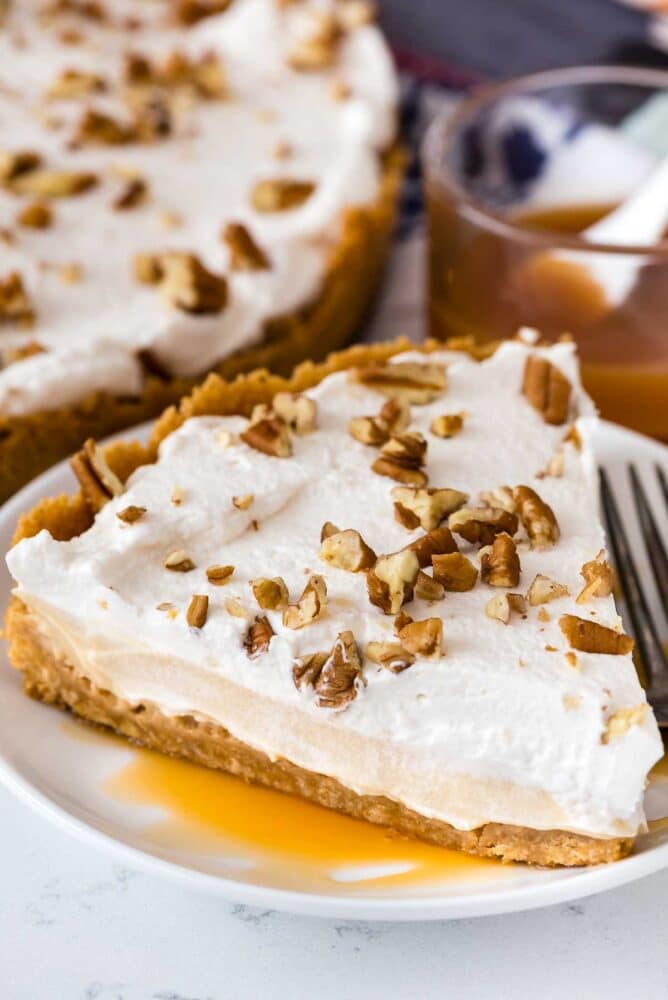 No Bake Butterscotch Pudding Pie - Crazy for Crust