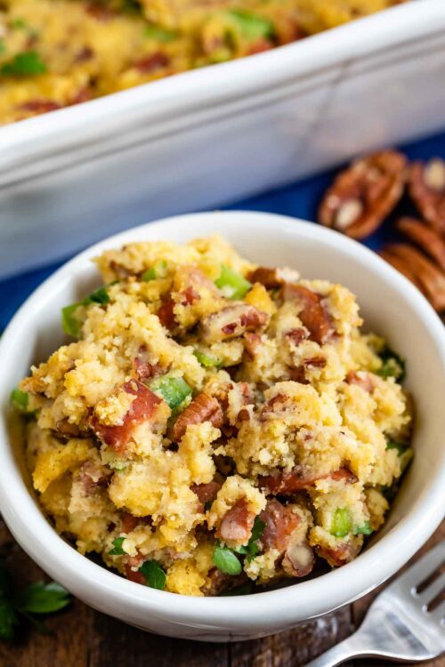 Cornbread Stuffing with Andouille Sausage - Crazy for Crust