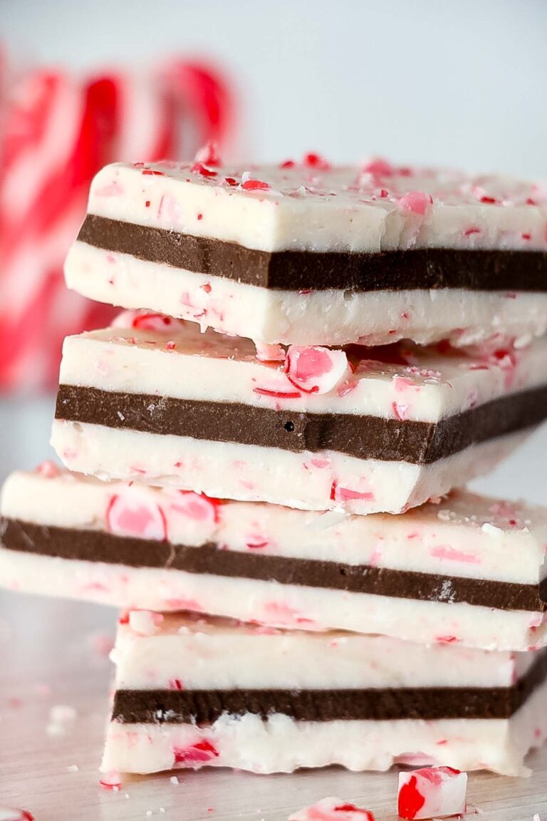 Easy Peppermint Bark Recipe - only 4 ingredients! - Crazy for Crust