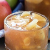 Small glass of apple pie filling