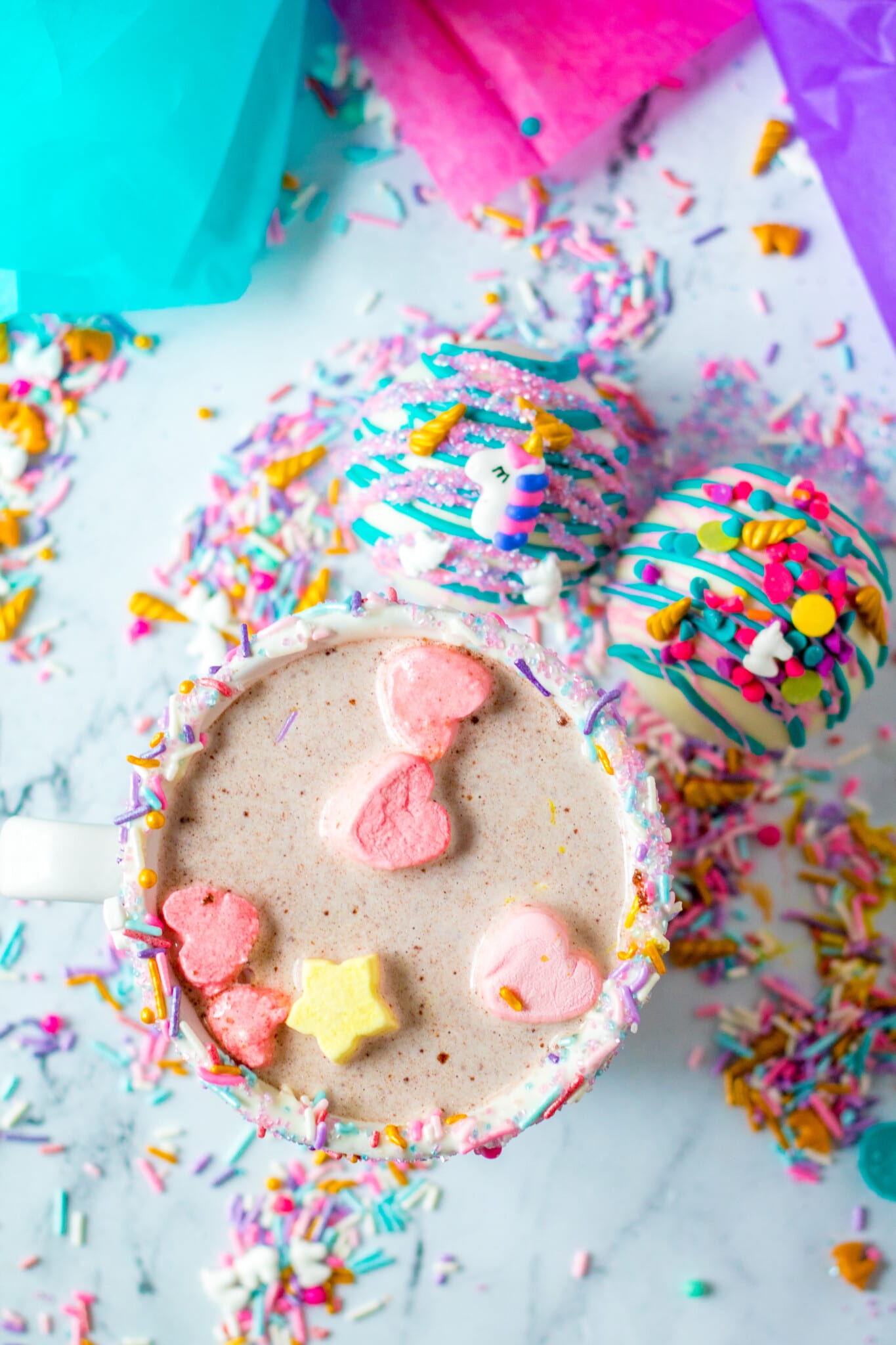 This unique, fun and easy unicorn hot chocolate will make all the