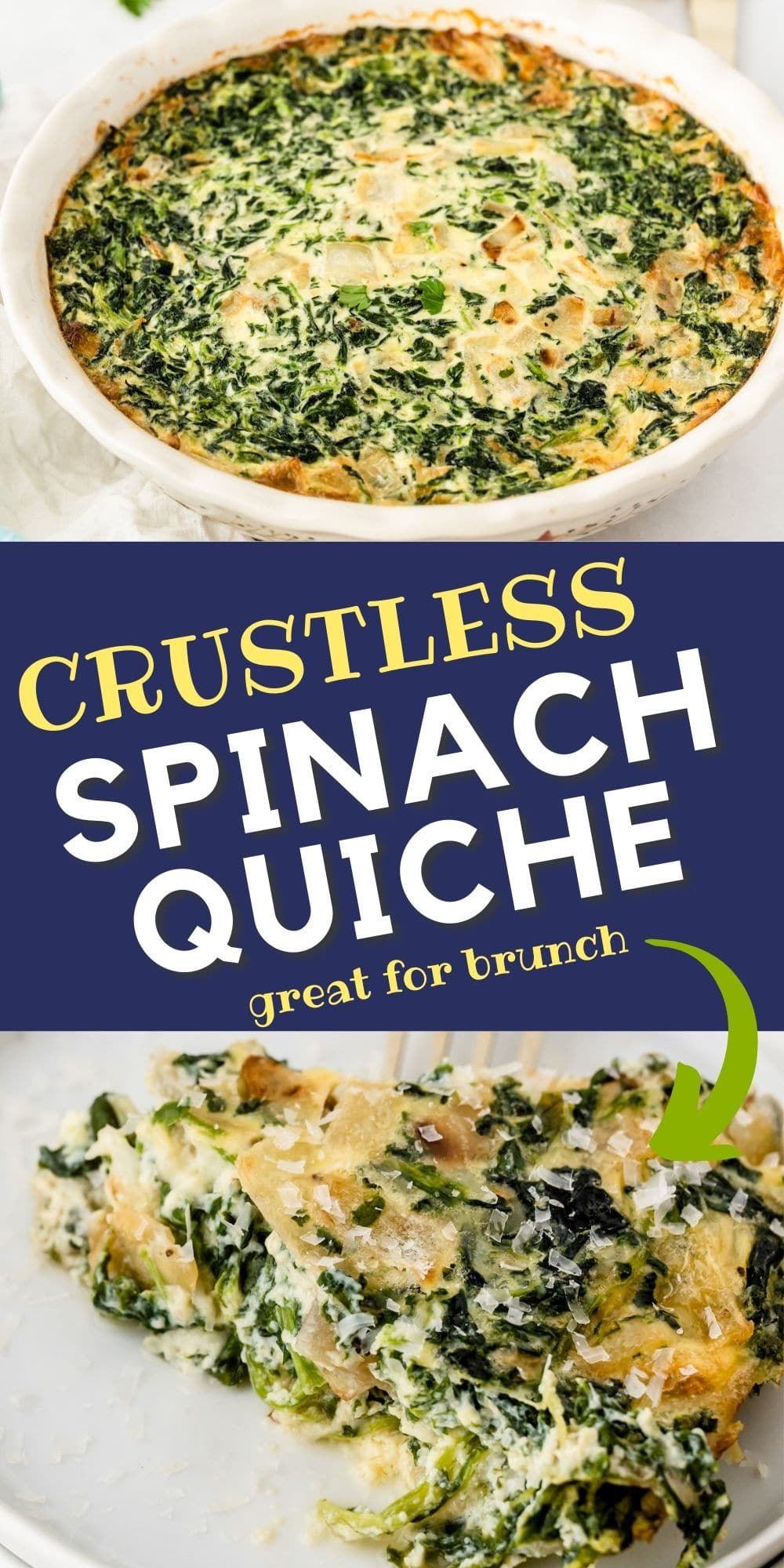 Crustless Spinach Quiche Recipe - Crazy for Crust