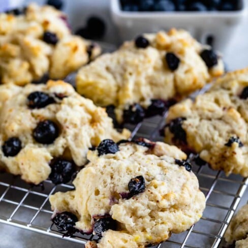 Easy Blueberry Biscuits Recipe (Drop Biscuits) - Crazy for Crust