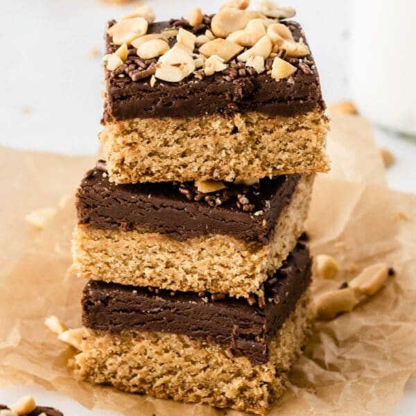 Peanut Butter Cookie Bars with FUDGE - Crazy for Crust