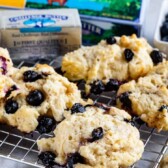 biscuit on rack with butter behind