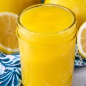 Mason jar full of easy lemon curd