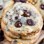 Stack of toll house chocolate chip cookies