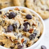 Edible cookie dough in a bowl