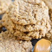 Stack of peanut butter oatmeal cookies