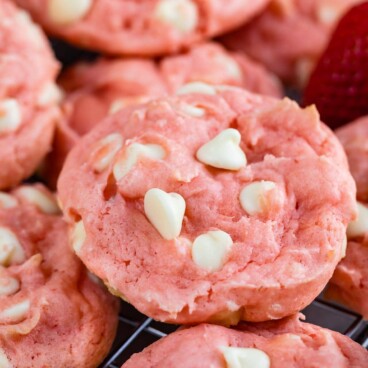 Easiest Strawberry Cake Mix Cookies Recipe - Crazy for Crust