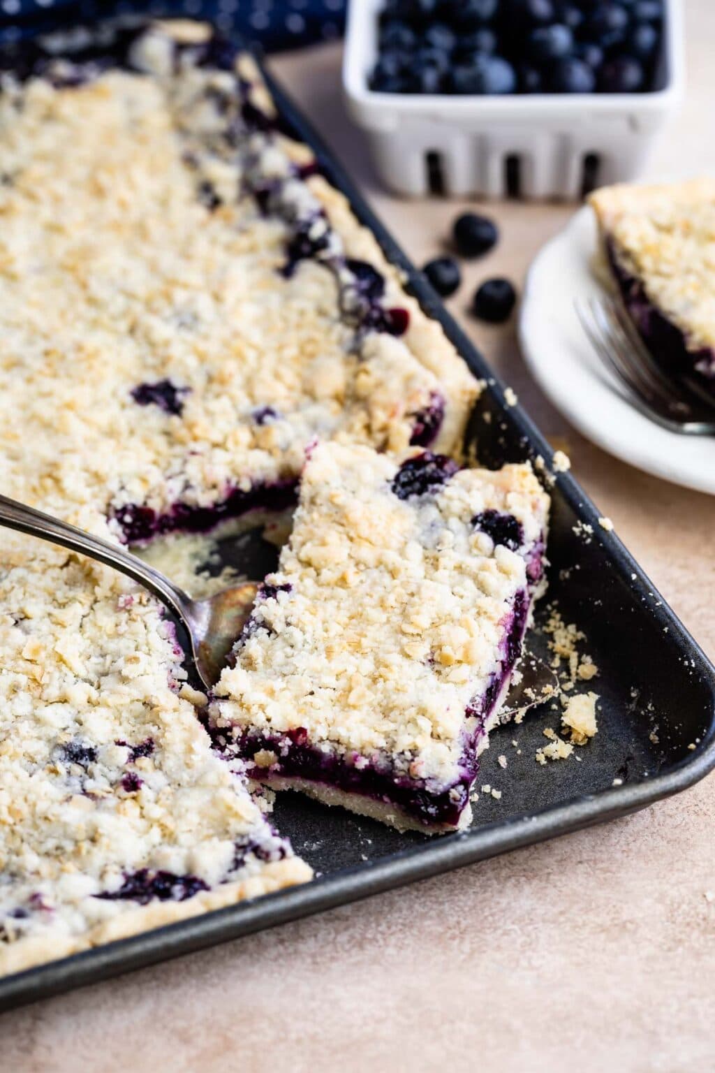 Blueberry Slab Pie with crumble topping - Crazy for Crust