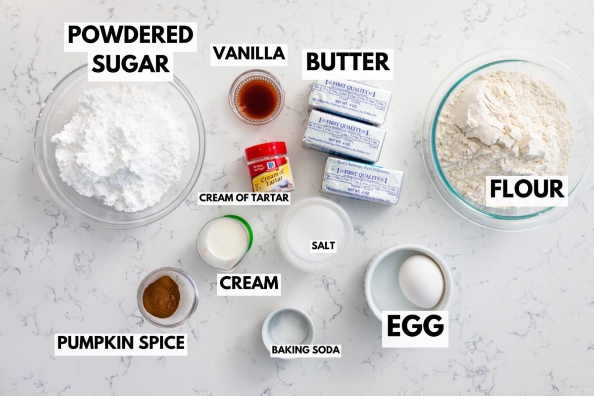 ingredients in cookies on counter graphic.