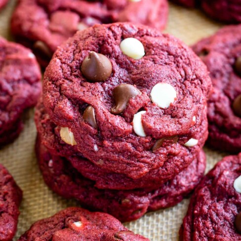 Red Velvet Cookies 2 Ways - Crazy for Crust