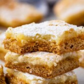 stack of gooey cake bars