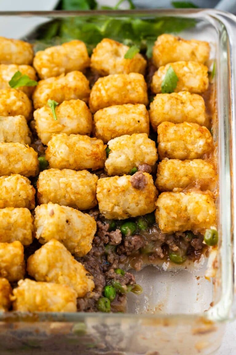 Hamburger Tater Tot Casserole With Gravy - Crazy For Crust