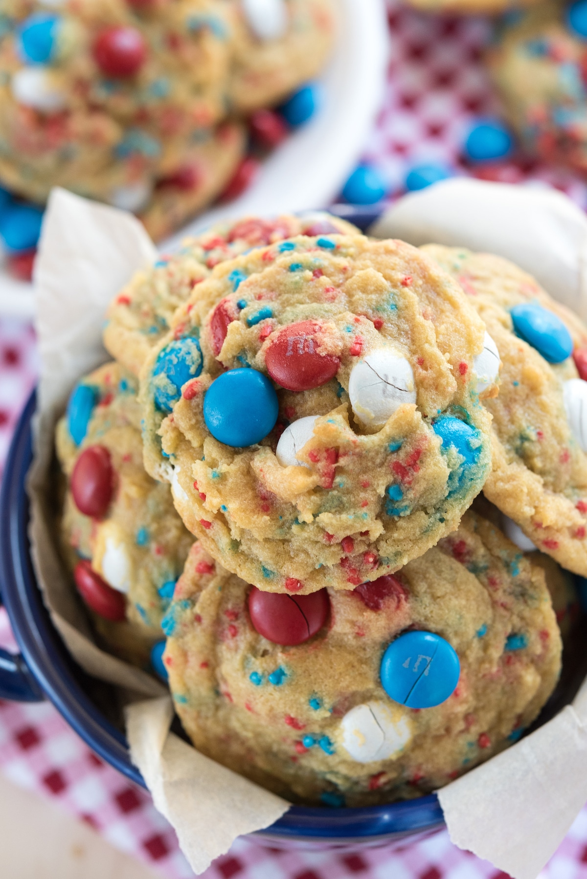 Red White and Blue M&M Cookies - I Heart Eating