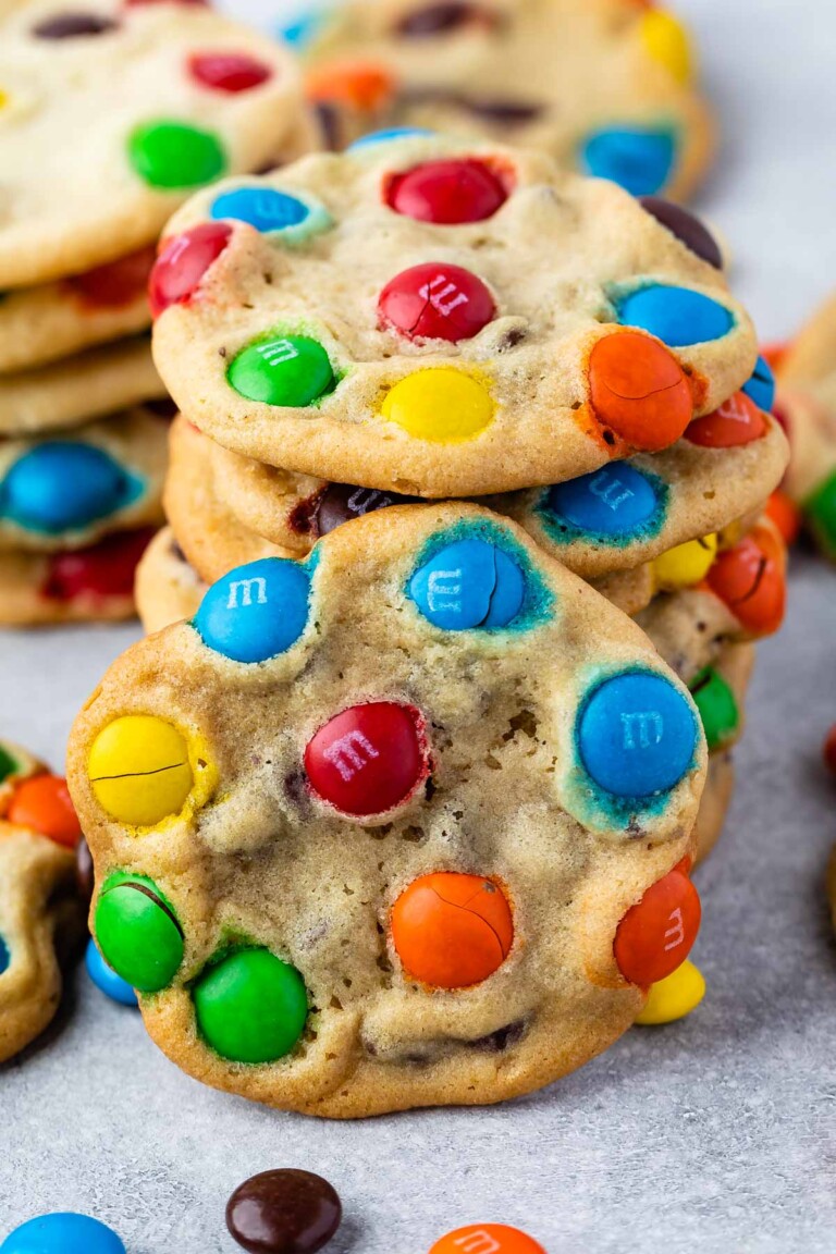 2 Ingredient M&M Cookies - Crazy for Crust