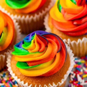 Rainbow Swirl Frosting - Crazy for Crust