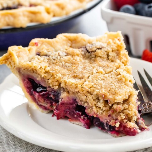 Berry Pie with Crumble Topping - Crazy for Crust