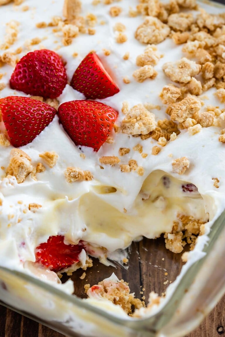 No Bake Strawberry Shortcake Dessert - Crazy for Crust