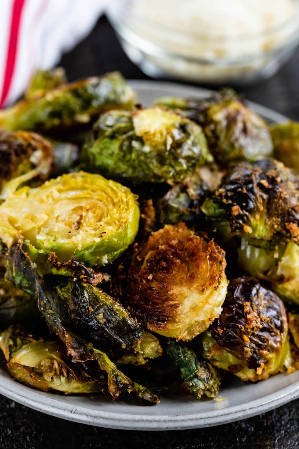 Parmesan Roasted Brussels Sprouts - Crazy for Crust