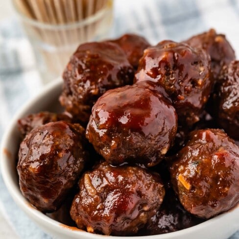 Sweet & Spicy Party Meatballs - Crazy for Crust