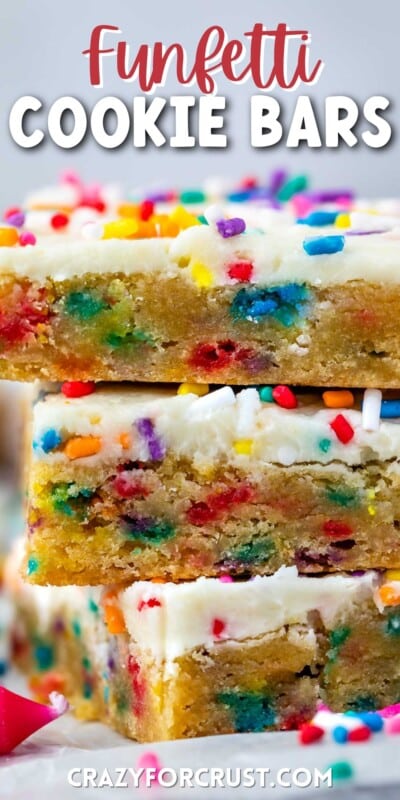 Cake Batter Funfetti Blondies - Crazy for Crust