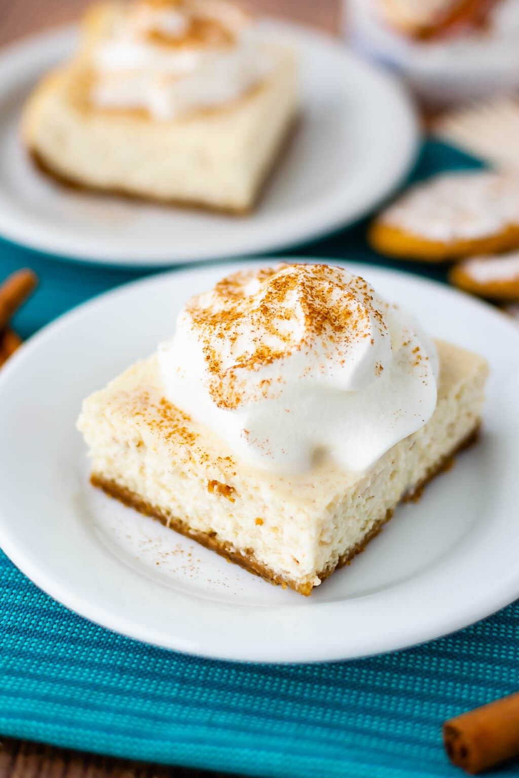 Cinnamon Cheesecake Bars with Oatmeal Crust - Crazy for Crust