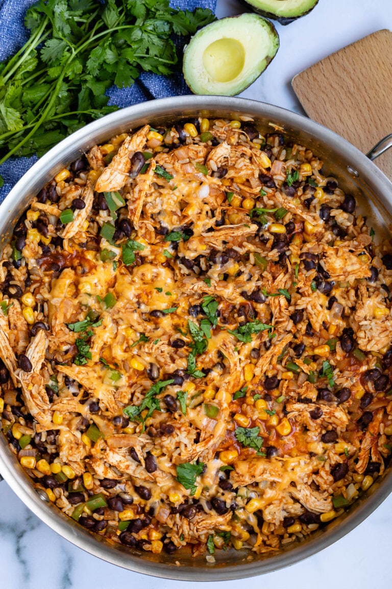 Chicken Enchilada Skillet (20 min meal) - Crazy for Crust