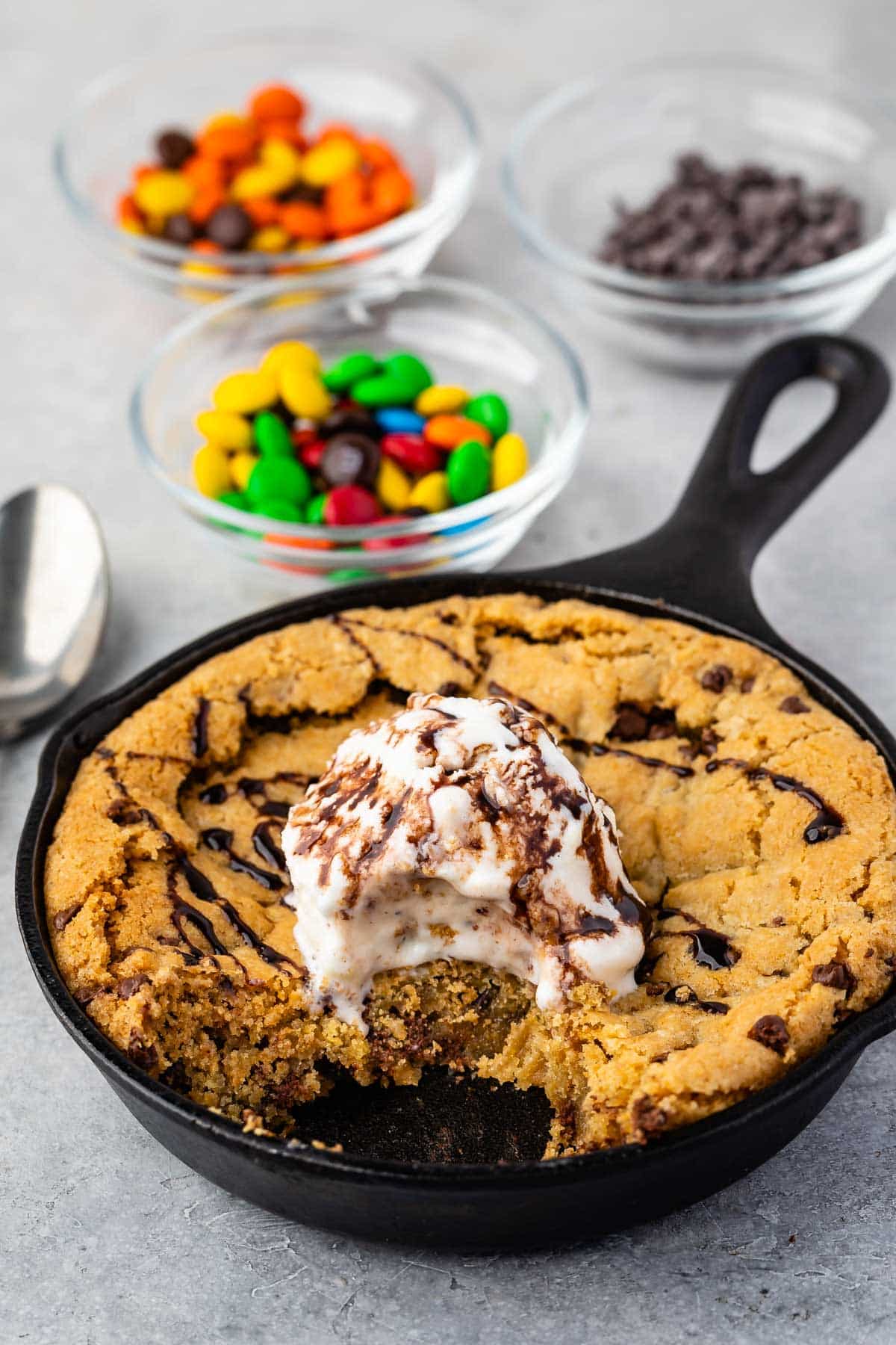Mini Cast Iron Skillet Chocolate Chip Cookie Recipe (Half Baked Cookies) •  The Fresh Cooky