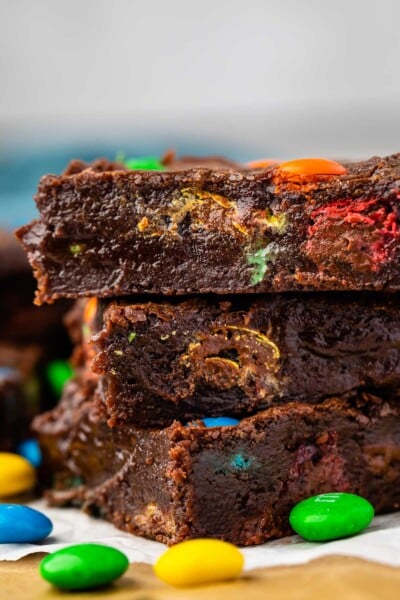 BEST Fudgy M&M Brownies Recipe - Crazy for Crust