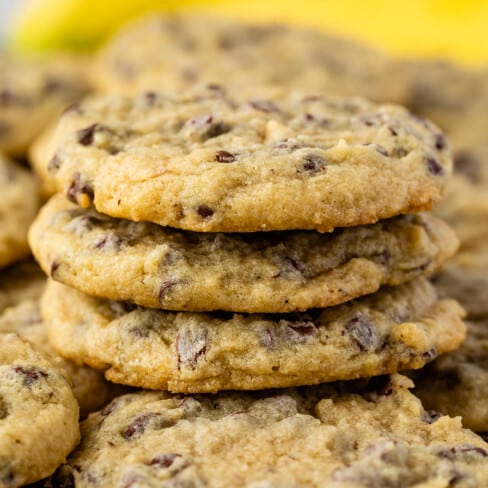 Easy Banana Chocolate Chip Cookies - Crazy for Crust